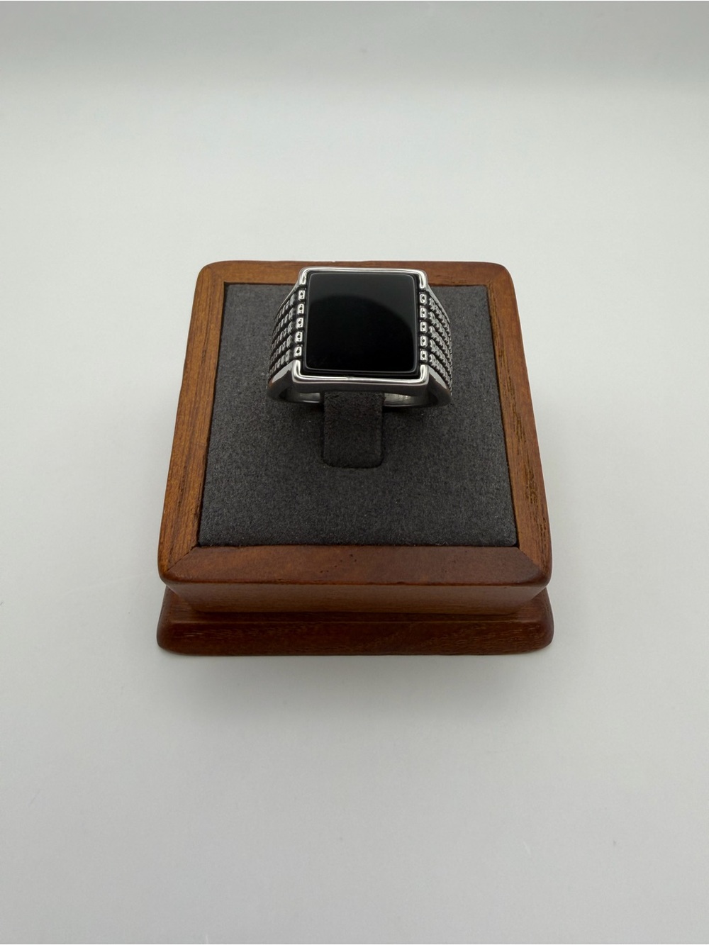 Black Stone Square Ring